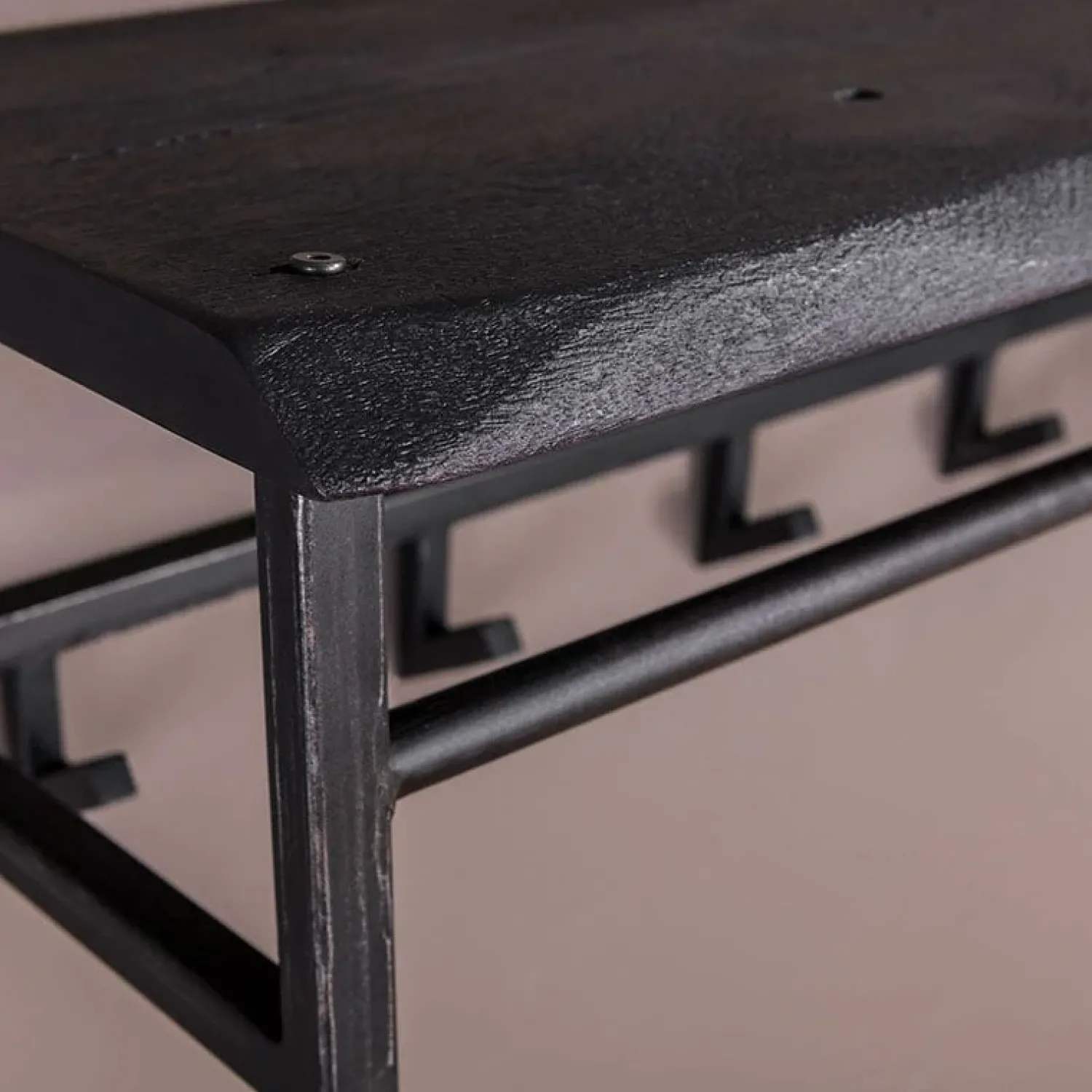 Kalfort Kapstokken|Lanco kapstok industrieel 100cm zwart