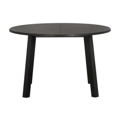 WOOOD Eettafels|Lange Jan Uitschuifbare eettafel rond eiken blacknight 120/160/200cm