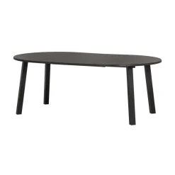 WOOOD Eettafels|Lange Jan Uitschuifbare eettafel rond eiken blacknight 120/160/200cm