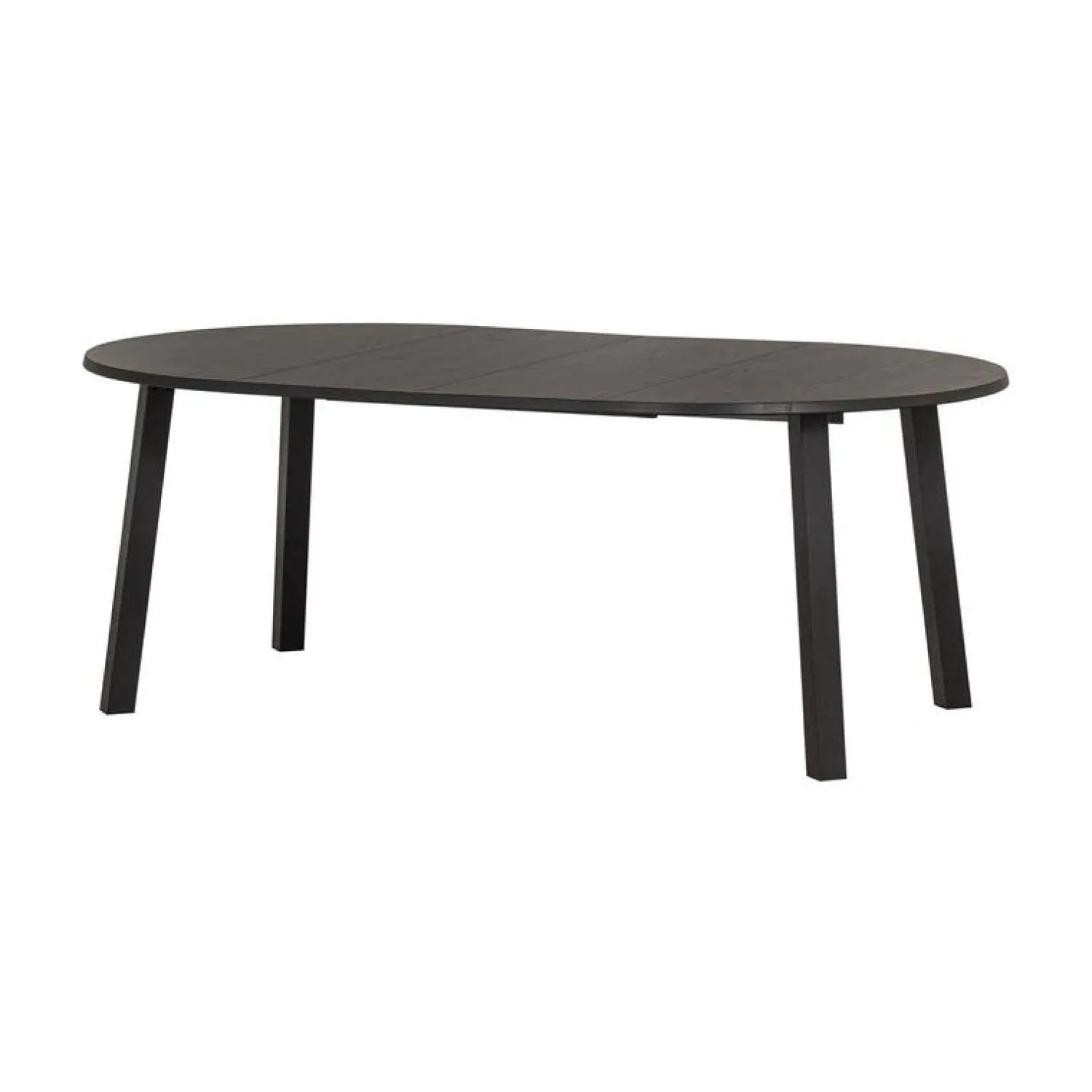 WOOOD Eettafels|Lange Jan Uitschuifbare eettafel rond eiken blacknight 120/160/200cm