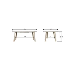 WOOOD Eettafels|Lange Jan Uitschuifbare eettafel rond eiken sydney 120/160/200cm