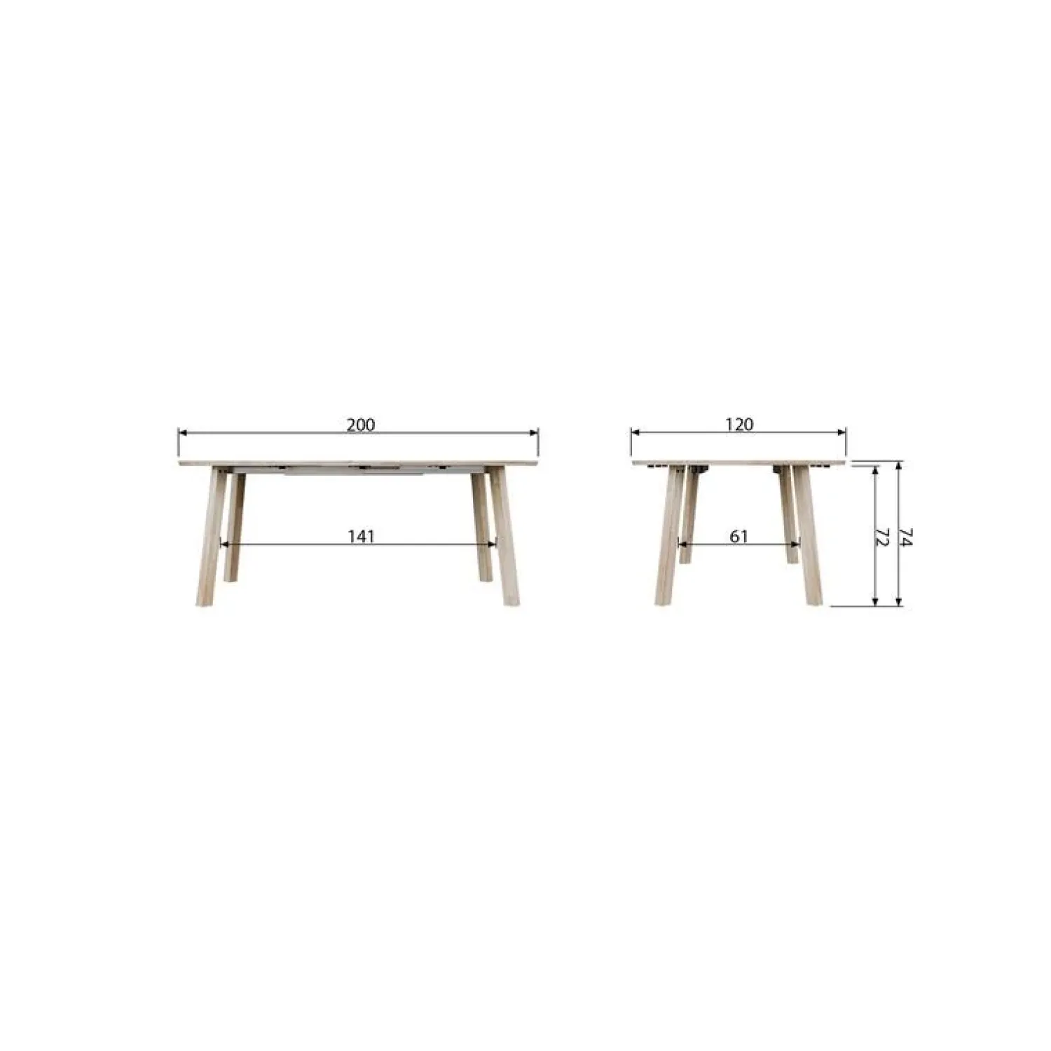 WOOOD Eettafels|Lange Jan Uitschuifbare eettafel rond eiken sydney 120/160/200cm