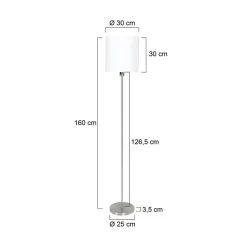 Steinmex Vloerlampen|Larry 1-lichts Vloerlamp Staal
