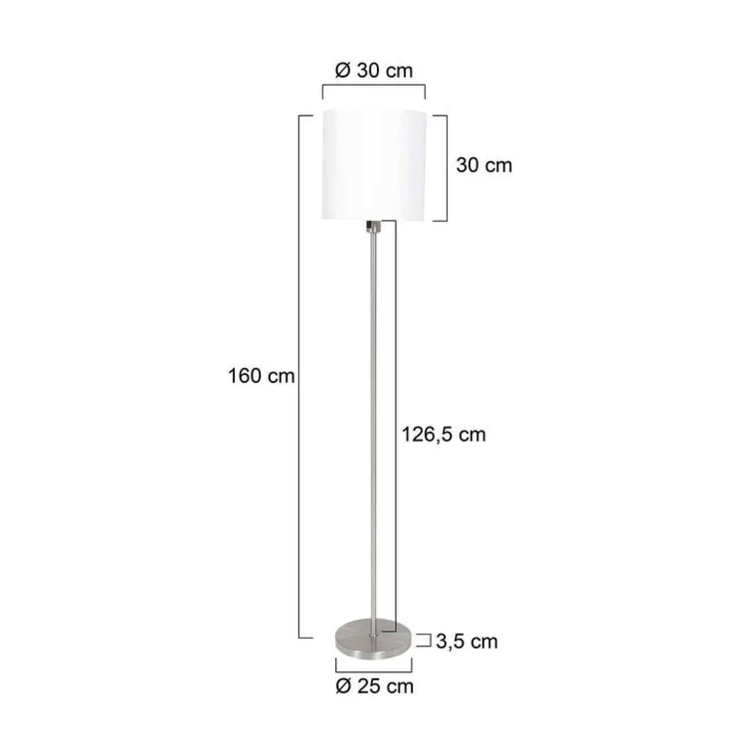 Steinmex Vloerlampen|Larry 1-lichts Vloerlamp Staal