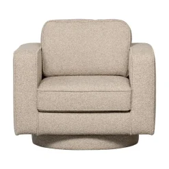 vtwonen Fauteuils|Lazy Draaifauteuil bouclé naturel