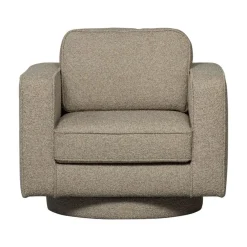 vtwonen Fauteuils|Lazy Draaifauteuil bouclé zand