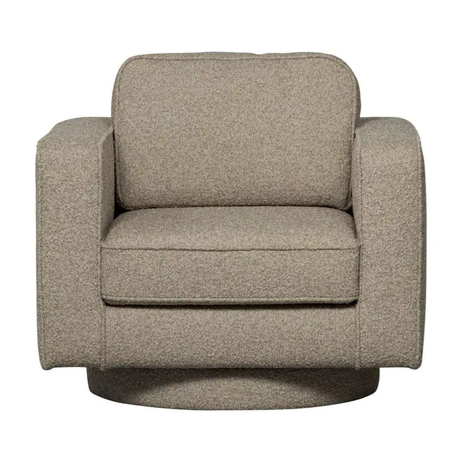 vtwonen Fauteuils|Lazy Draaifauteuil bouclé zand