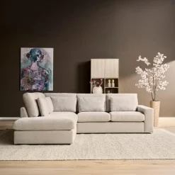 Furndea Hoekbanken|Lena Bank Ottomane Links + 2,5 zits rechts Beige
