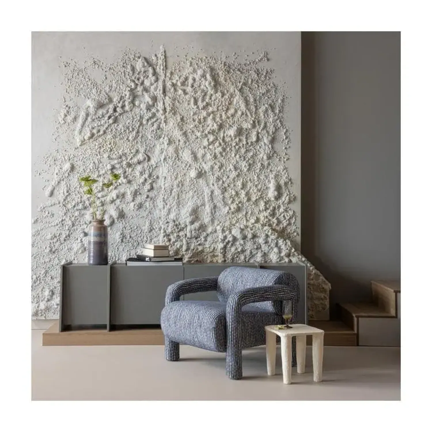 WOOOD Fauteuils|Lenny Fauteuil Dessin Grijsblauw