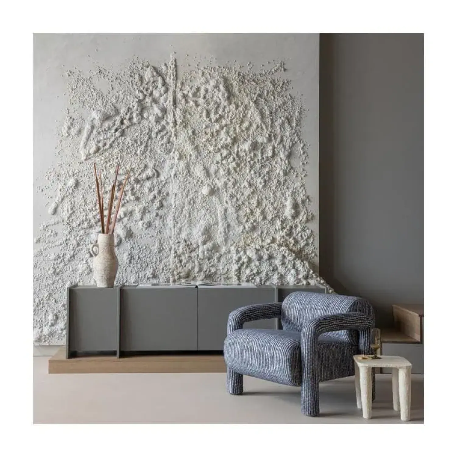 WOOOD Fauteuils|Lenny Fauteuil Dessin Grijsblauw