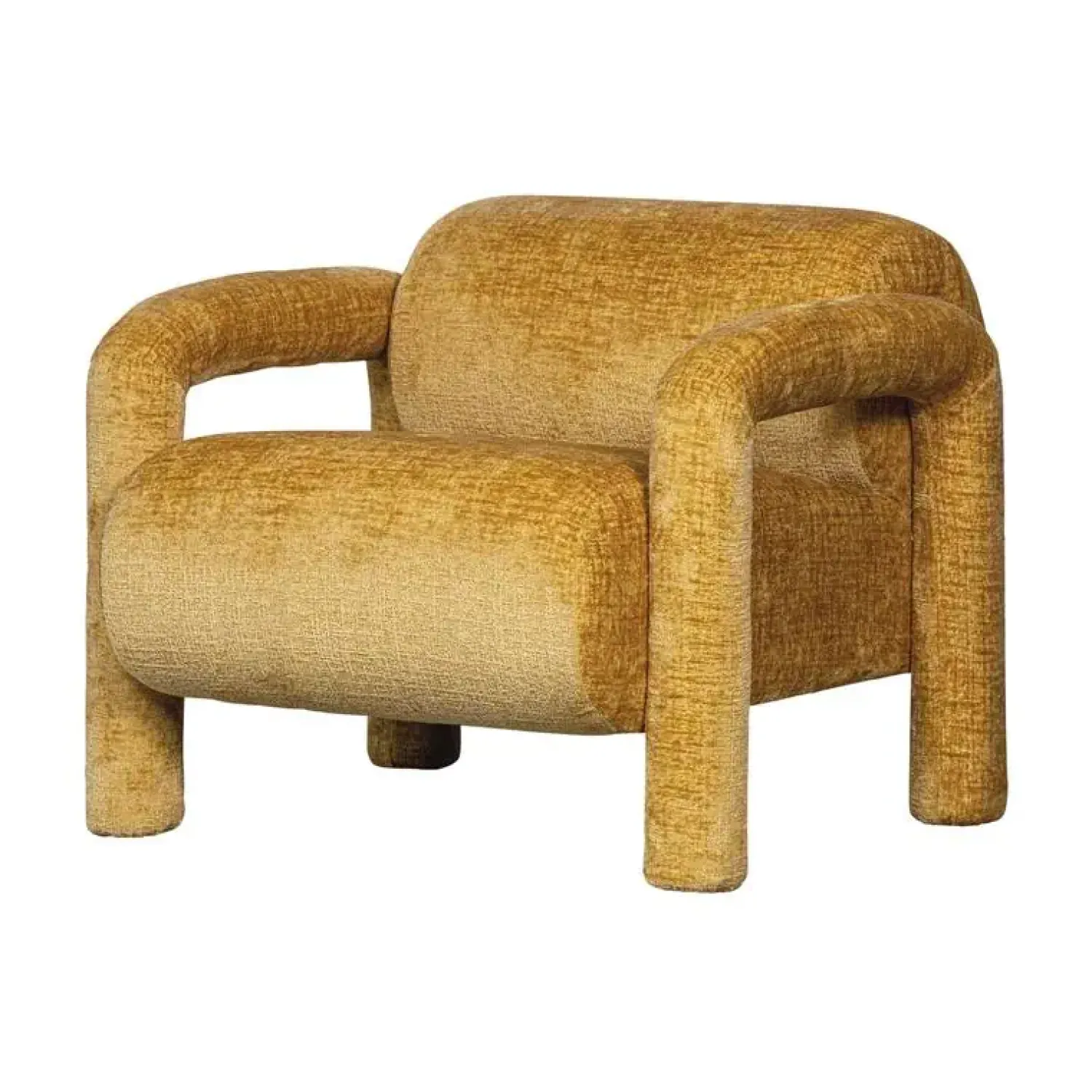 WOOOD Fauteuils|Lenny Fauteuil grove textuur goud/geel