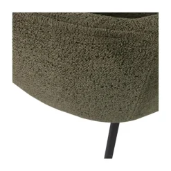 WOOOD Eetkamerstoelen|Leon Eetkamerstoel bouclé groen