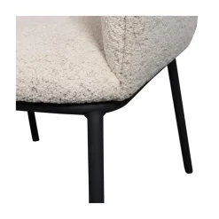 WOOOD Eetkamerstoelen|Leon Eetkamerstoel bouclé naturel melange