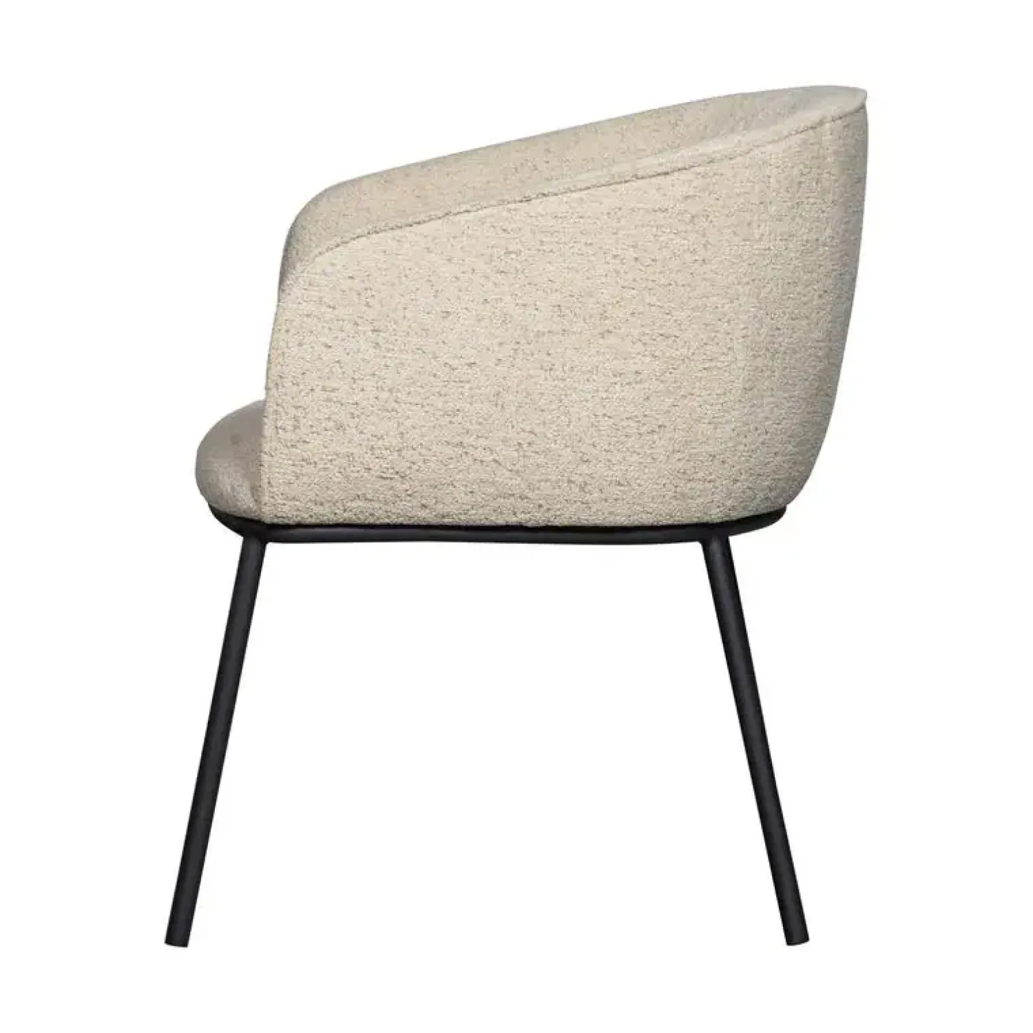 WOOOD Eetkamerstoelen|Leon Eetkamerstoel bouclé naturel melange
