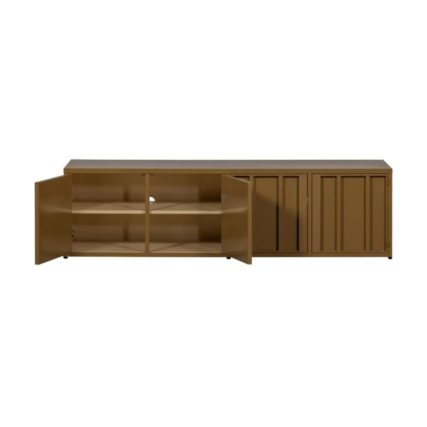 WOOOD Industriele Kasten|Tv Meubels|Level Tv meubel metaal honinggeel 160cm