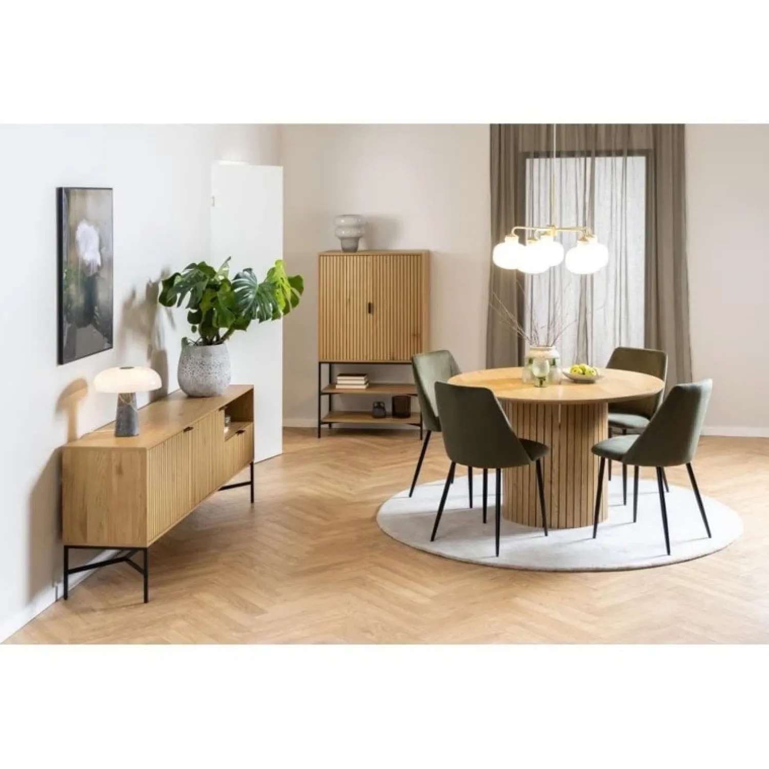 Nordhavn Dressoirs|Industriele Kasten|Lexora Dressoir Eiken lichtbruin 180cm