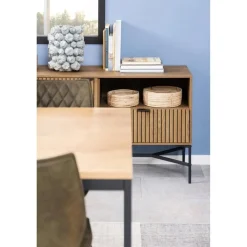 Nordhavn Dressoirs|Industriele Kasten|Lexora Dressoir Eiken lichtbruin 180cm