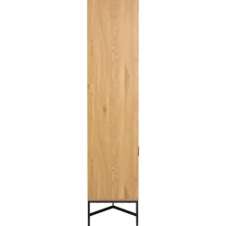 Nordhavn Vitrinekasten|Industriele Kasten|Lexora Vitrinekast Eiken lichtbruin 80cm