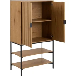 Nordhavn Wandkasten|Industriele Kasten|Lexora Wandkast Eiken lichtbruin 80cm