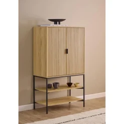 Nordhavn Wandkasten|Industriele Kasten|Lexora Wandkast licht Eiken 80cm