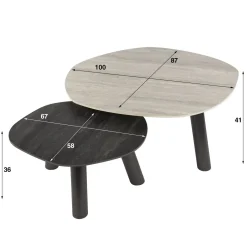 Kalfort Salontafels|Lex Salontafel set van 2 log keramiek travertin
