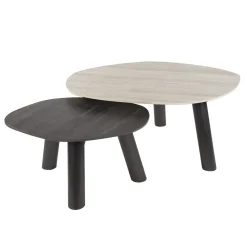 Kalfort Salontafels|Lex Salontafel set van 2 log keramiek travertin