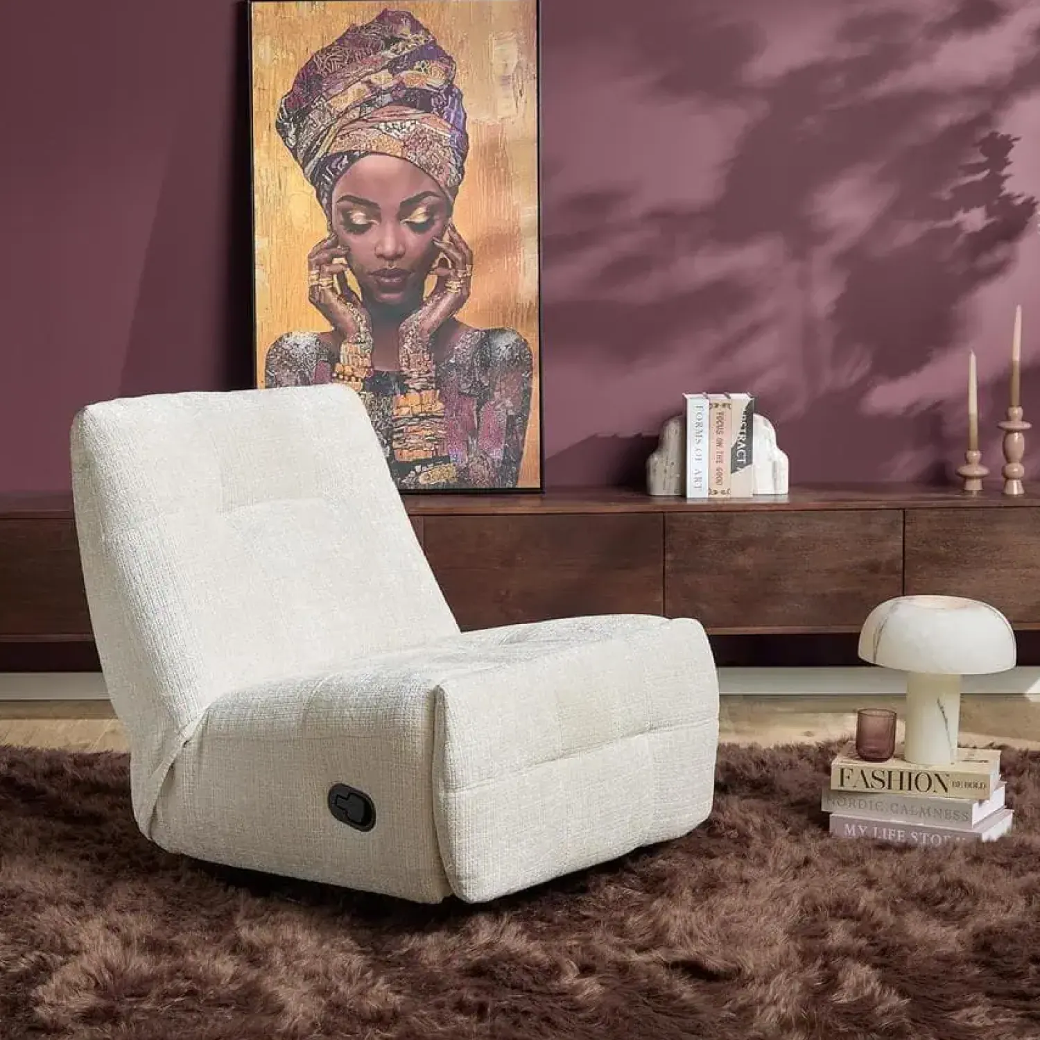 Furndea Fauteuils|Lieke Relaxfauteuil Gebroken wit