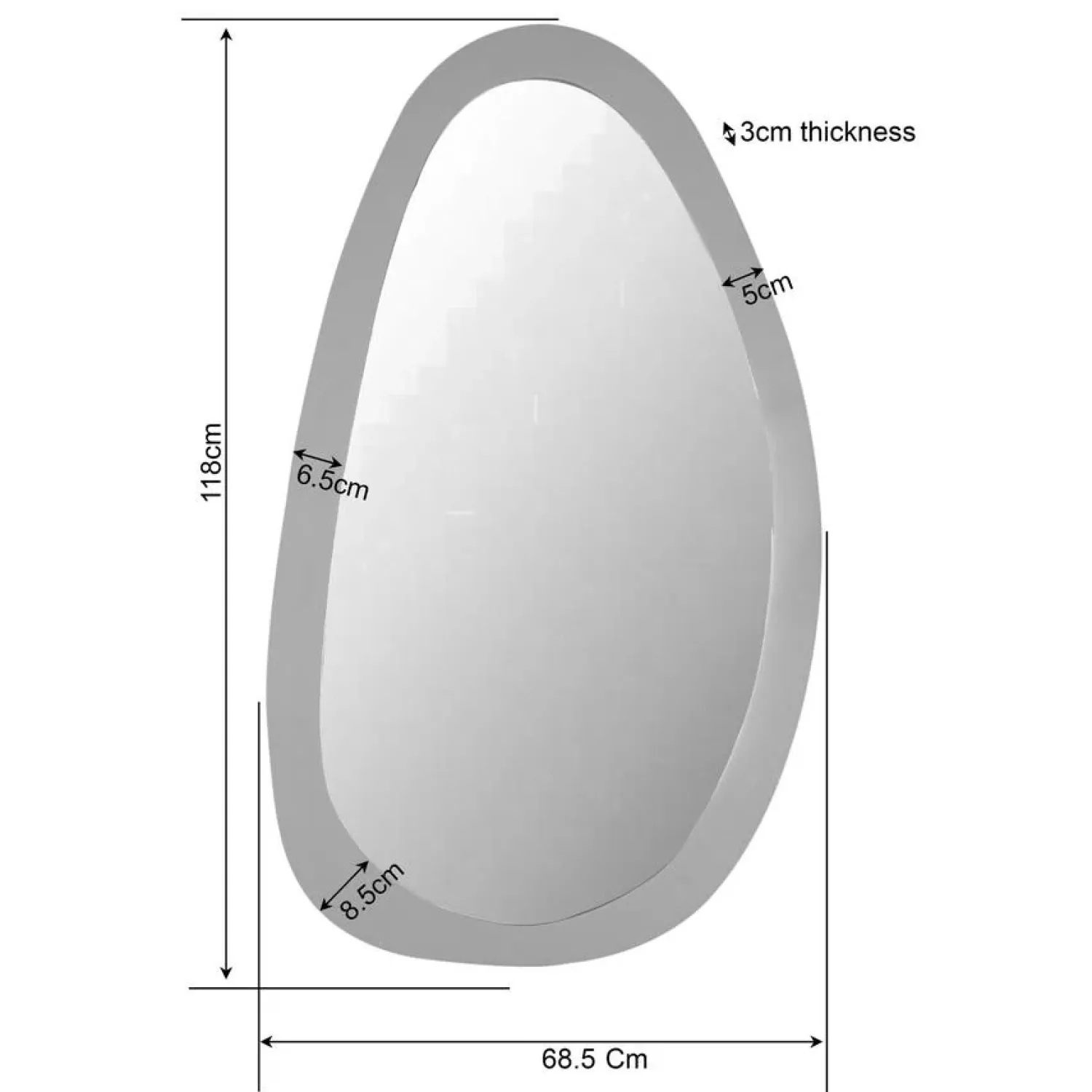 Furndea Spiegels|Lincoln Spiegel Mangohout 70cm
