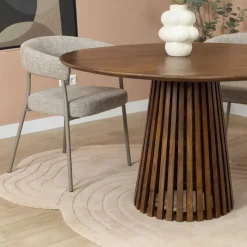 Vane Living Eettafels|Linea Eettafel rond Bruin 130cm