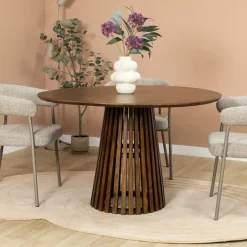 Vane Living Eettafels|Linea Eettafel rond Bruin 130cm