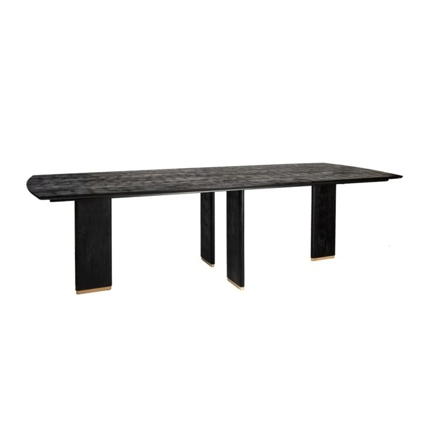 PTMD Eettafels|Lior Eettafel Zwart Goudpoot 240cm