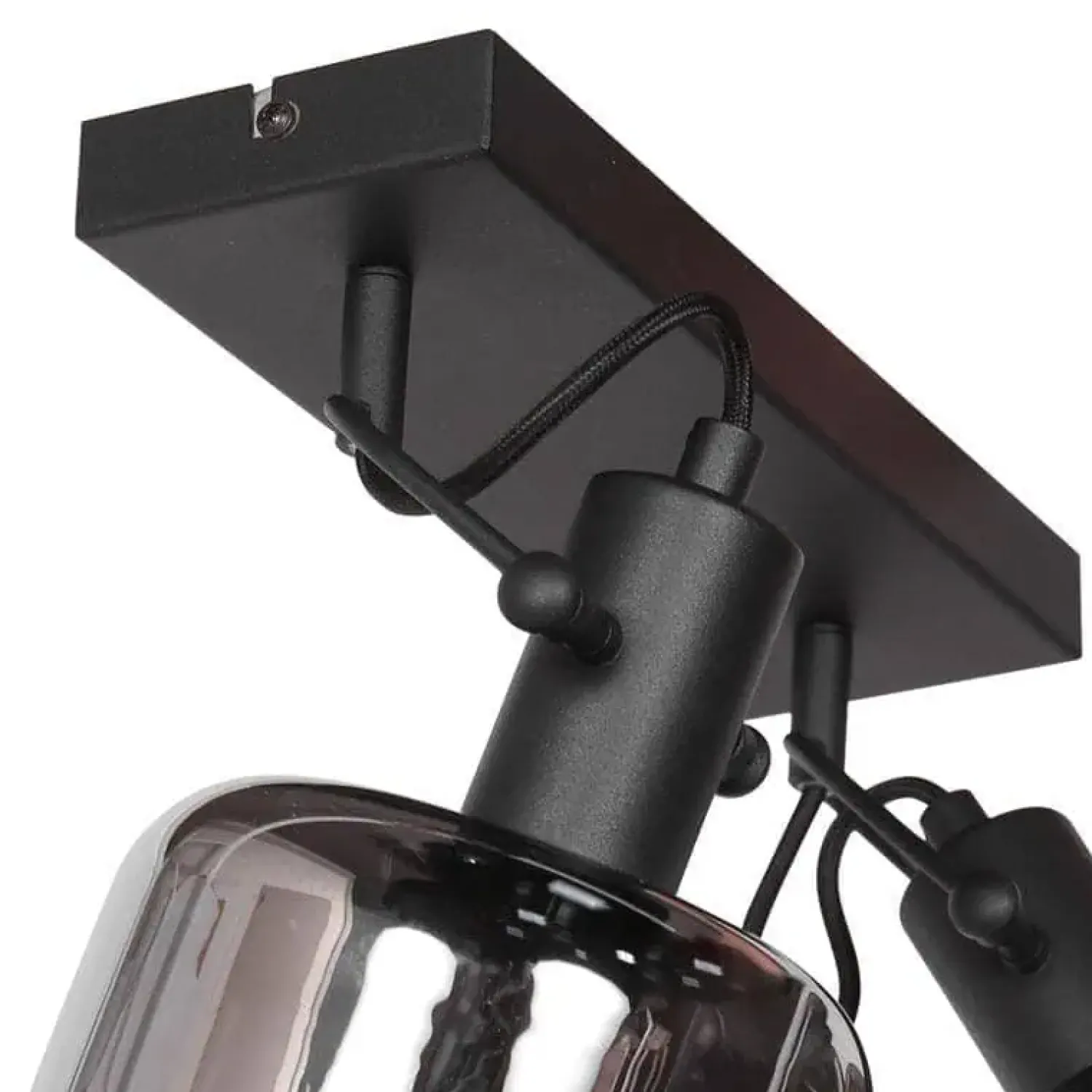 Steinmex Wandlampen|Lior 2-lichts Wandlamp Zwart Smoke Glas