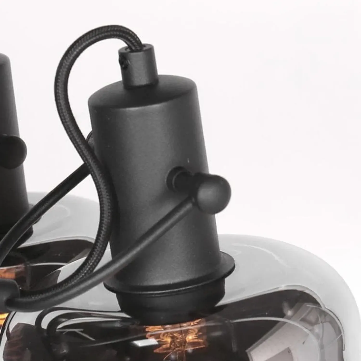 Steinmex Wandlampen|Lior 2-lichts Wandlamp Zwart Smoke Glas