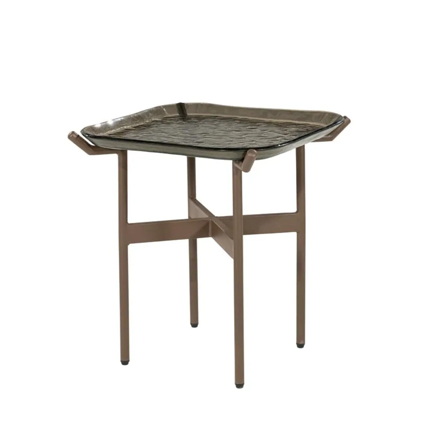 By Boo Bijzettafels|Liri Bijzettafel Bruin glas 43cm