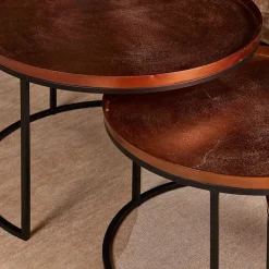 Furndea Salontafels|Litan salontafel rond roest set van 3