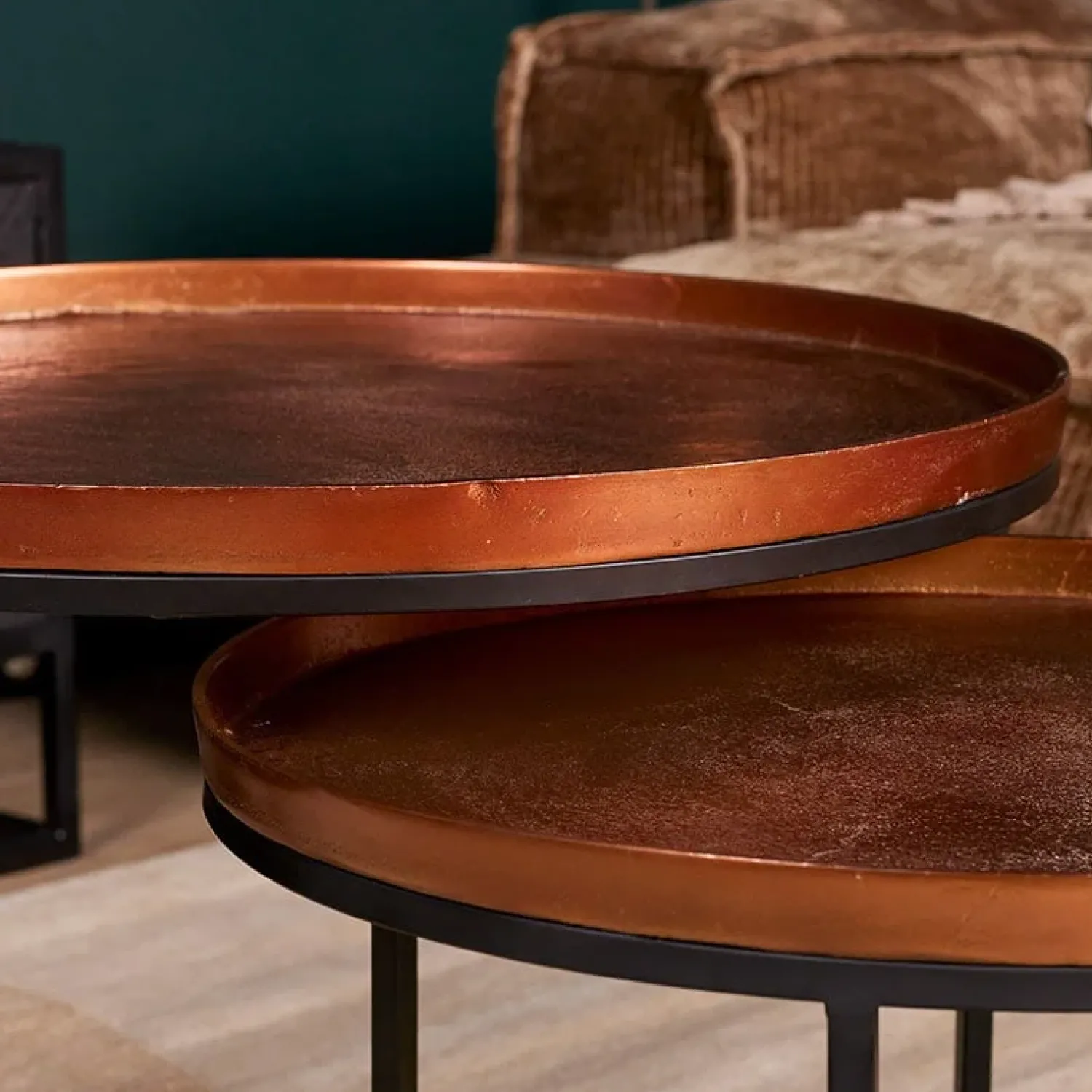 Furndea Salontafels|Litan salontafel rond roest set van 3