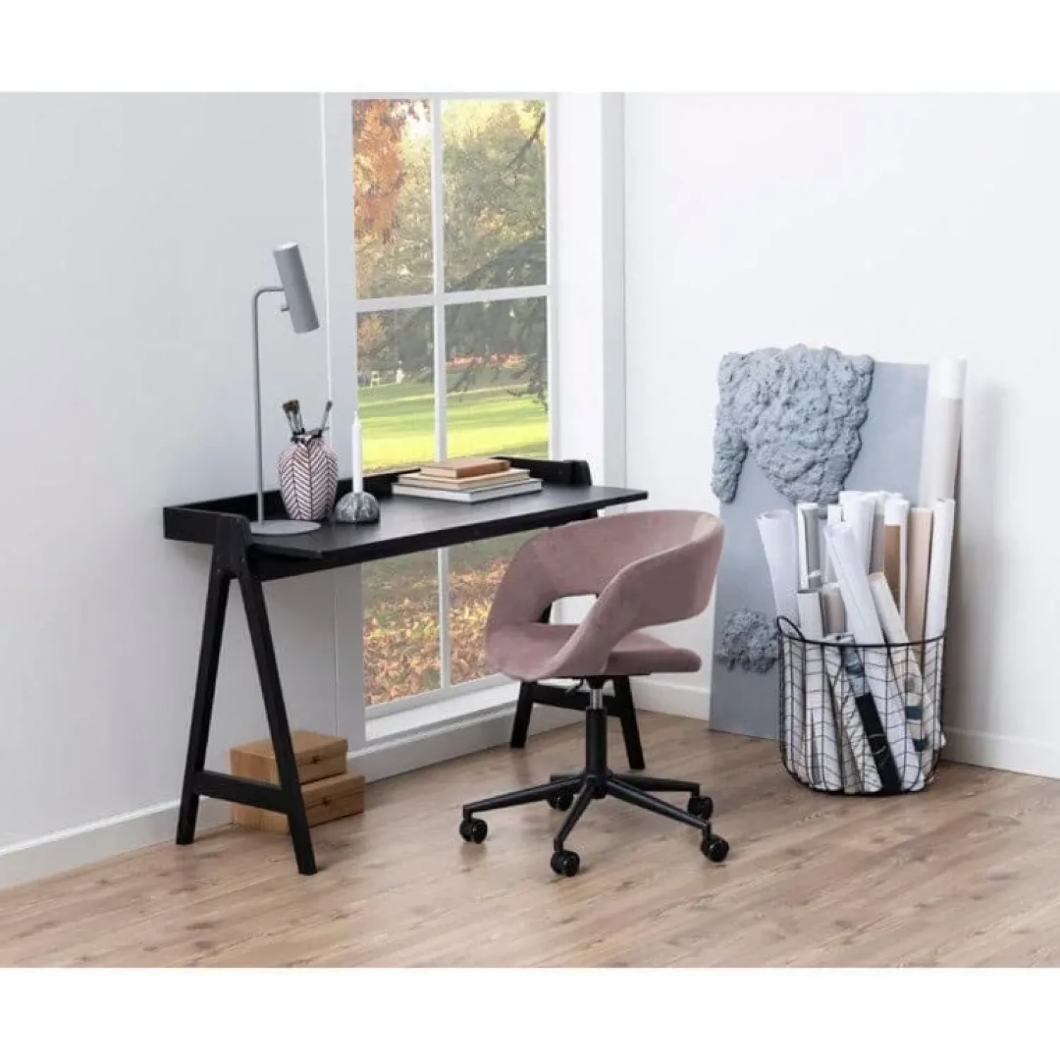 Nordhavn Bureautafels|Liva Bureau Zwart 126cm