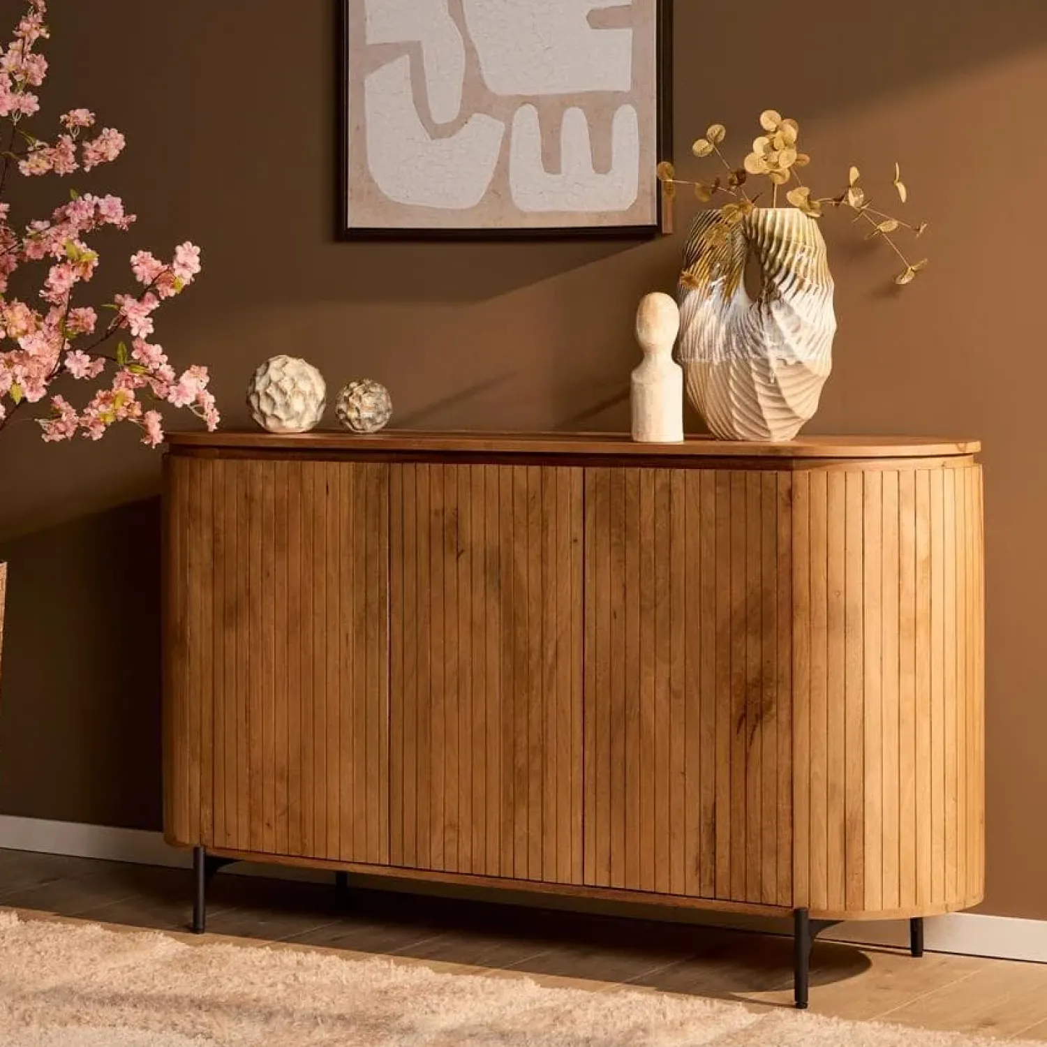 Furndea Dressoirs|Industriele Kasten|Livia Dressoir Naturel 165cm