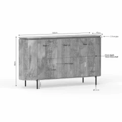 Furndea Dressoirs|Industriele Kasten|Livia Dressoir Taupe 165cm