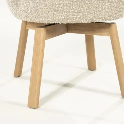Eleonora Eetkamerstoelen|Livia Eetkamerstoel Taupe stof