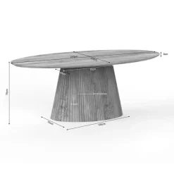 Furndea Eettafels|Livia Eettafel Ovaal Naturel 210cm