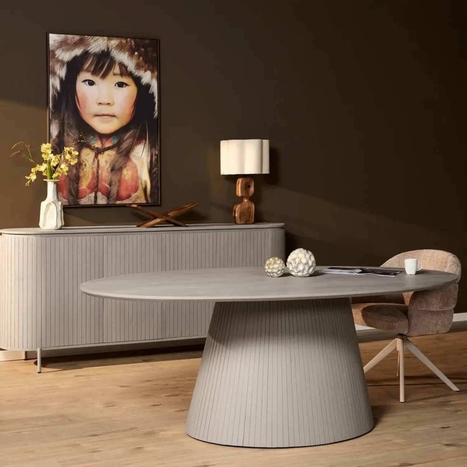 Furndea Eettafels|Livia Eettafel Ovaal Taupe 240cm