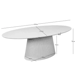 Furndea Eettafels|Livia Eettafel Ovaal Zand 210cm