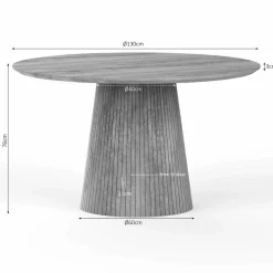 Furndea Eettafels|Livia Eettafel Rond Taupe 130cm