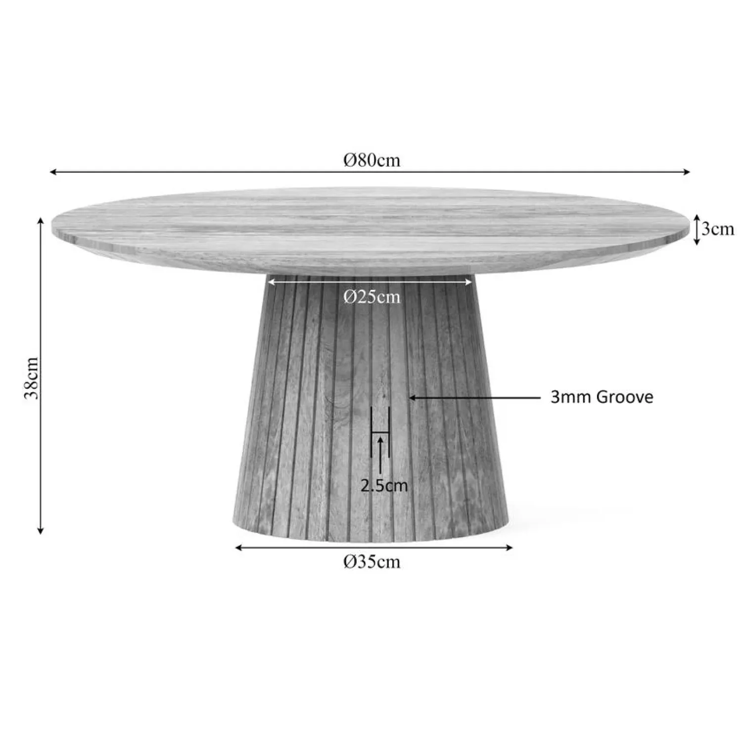 Furndea Salontafels|Livia Salontafel Rond Naturel 80cm
