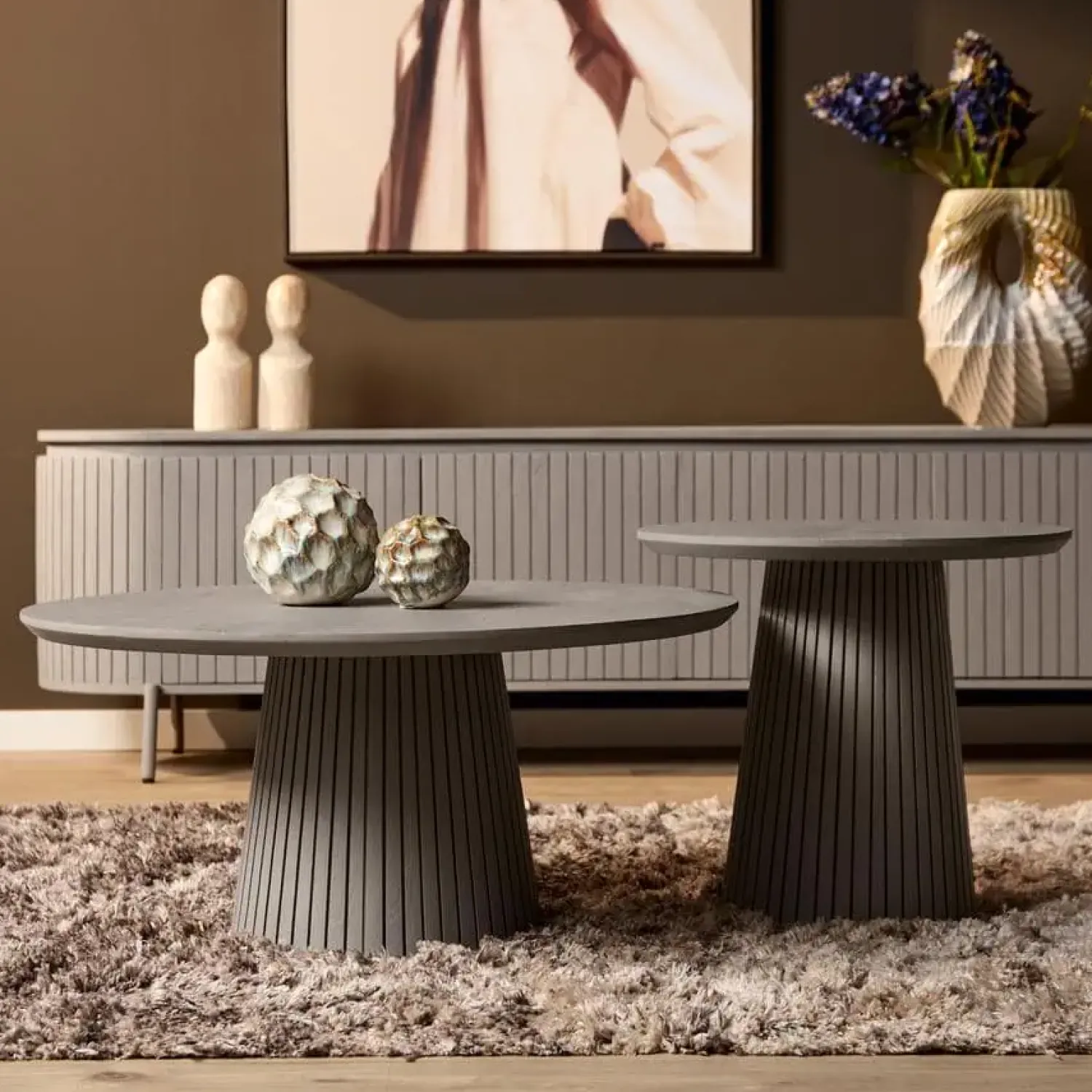 Furndea Salontafels|Livia Salontafel Rond Taupe 80cm