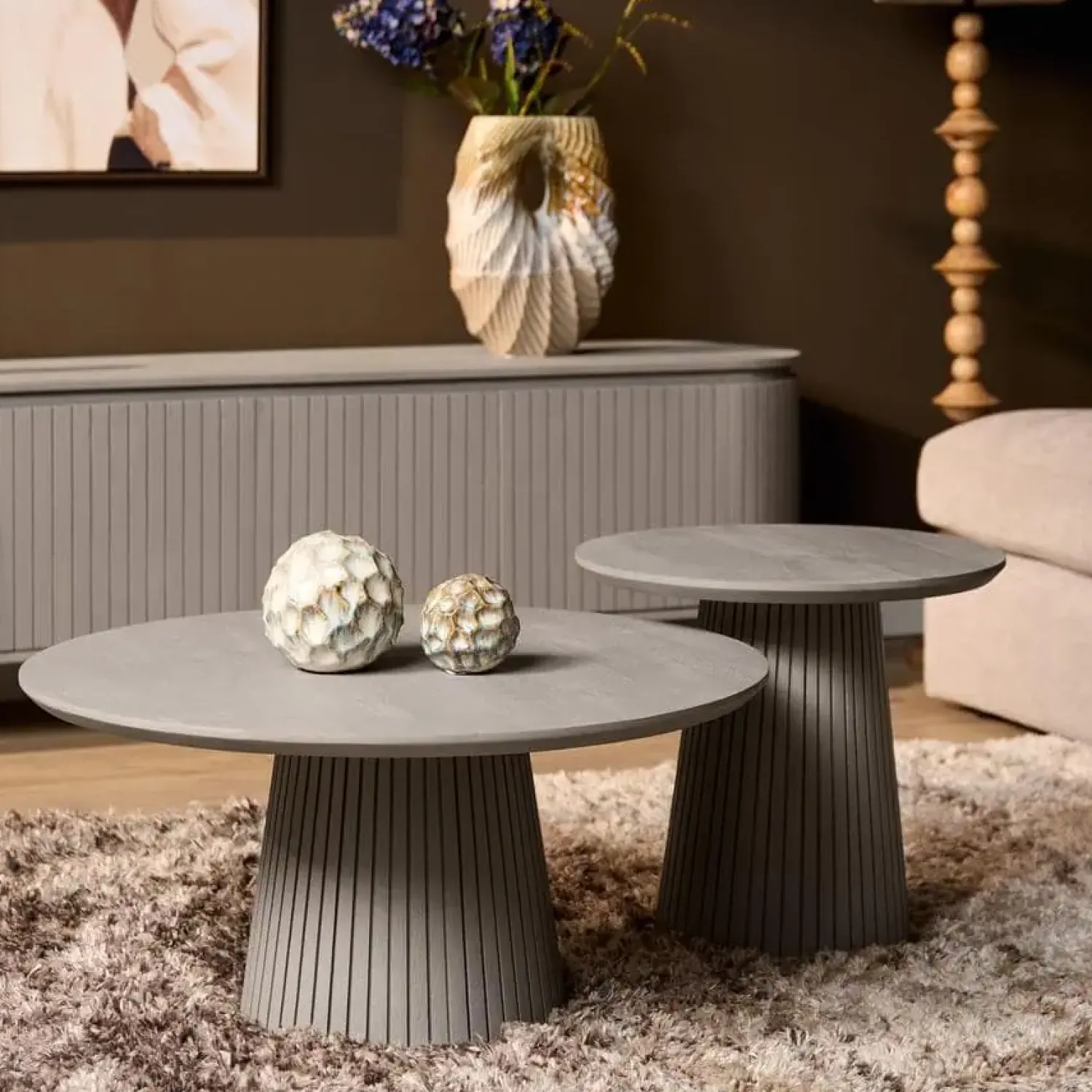 Furndea Salontafels|Livia Salontafel Rond Taupe 50cm