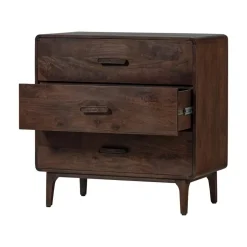 WOOOD Ladenkasten|Industriele Kasten|Liya Ladekast mangohout donkerbruin 90cm