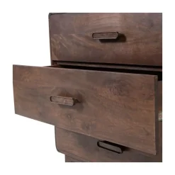 WOOOD Ladenkasten|Industriele Kasten|Liya Ladekast mangohout donkerbruin 90cm