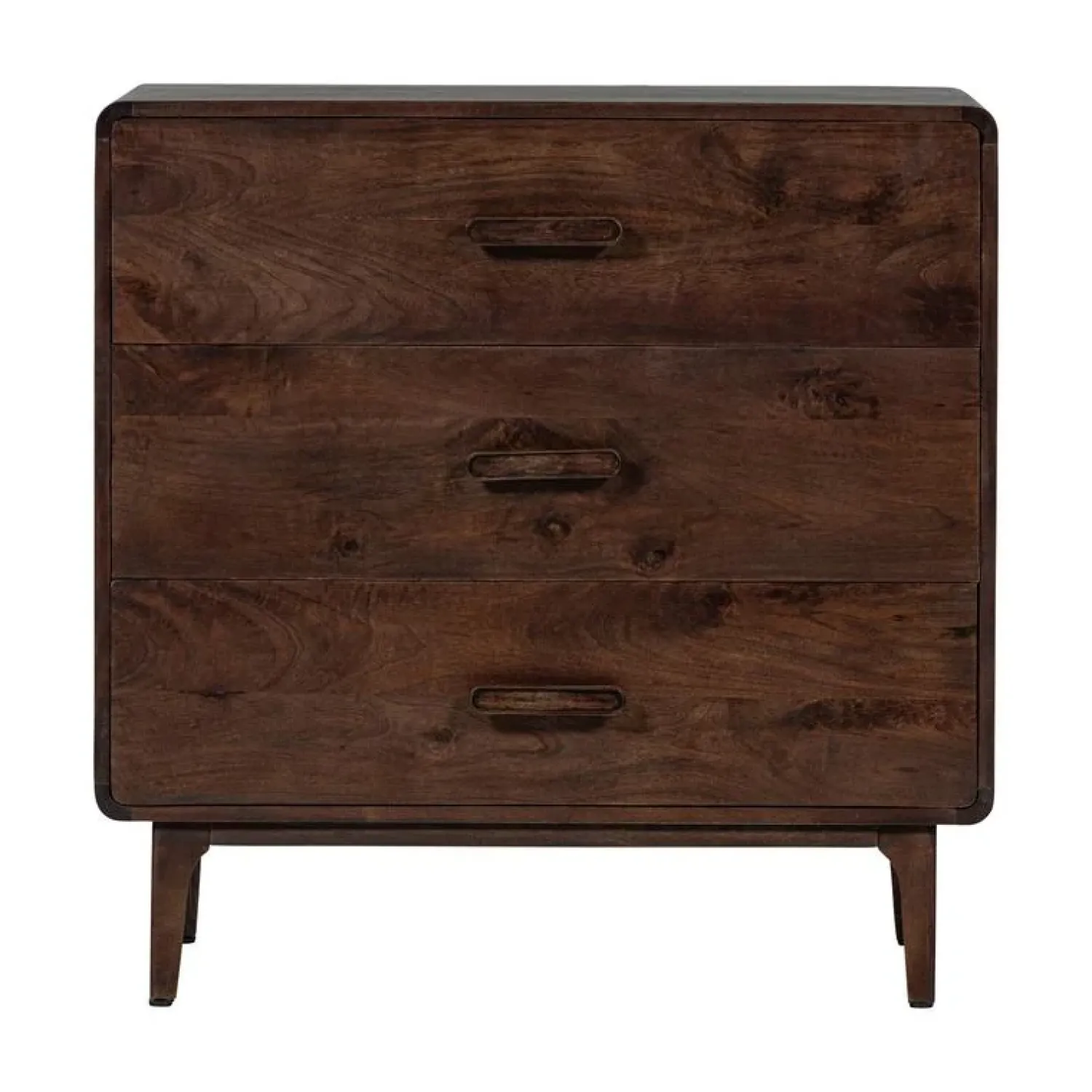 WOOOD Ladenkasten|Industriele Kasten|Liya Ladekast mangohout donkerbruin 90cm